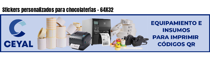 Stickers personalizados para chocolaterías - 64X32