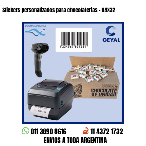 Stickers personalizados para chocolaterías – 64X32