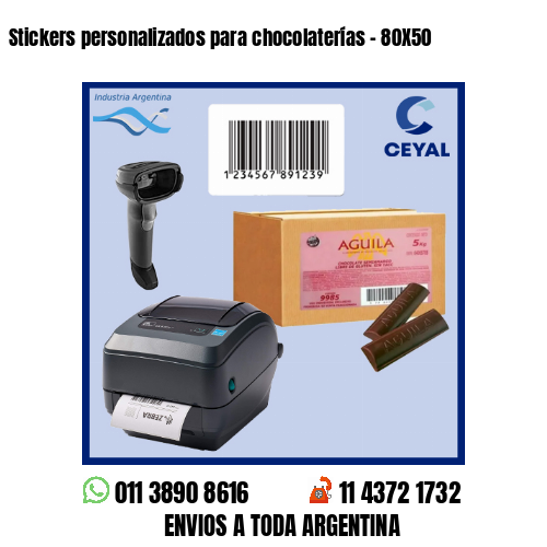 Stickers personalizados para chocolaterías – 80X50