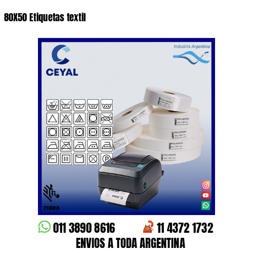 80X50 Etiquetas textil