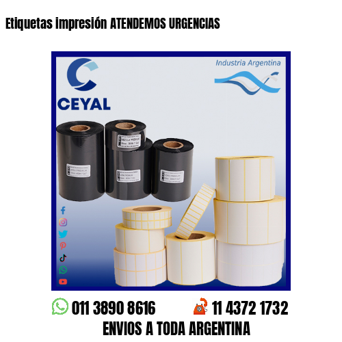 Etiquetas impresión ATENDEMOS URGENCIAS