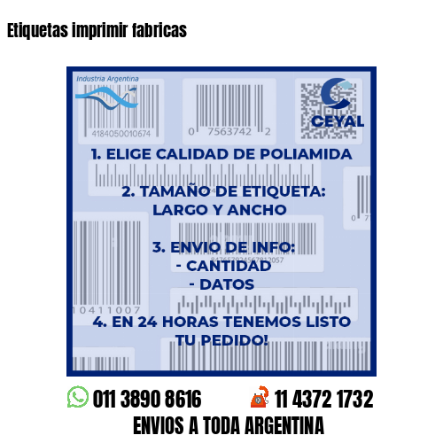 Etiquetas imprimir fabricas