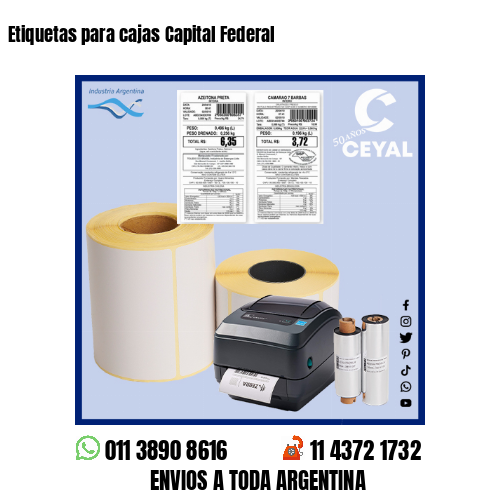 Etiquetas para cajas Capital Federal 