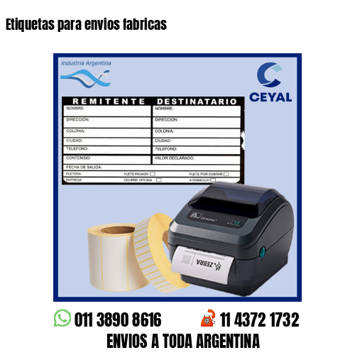 Etiquetas para envios fabricas