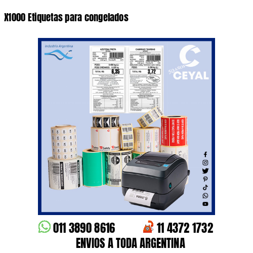 X1000 Etiquetas para congelados