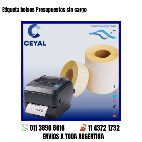 Etiqueta bolsos Presupuestos sin cargo