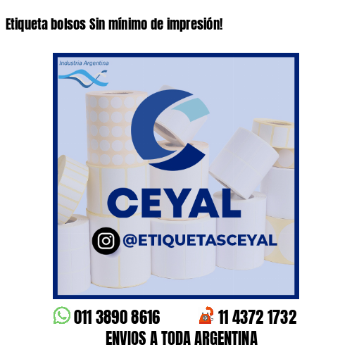 Etiqueta bolsos Sin mínimo de impresión!
