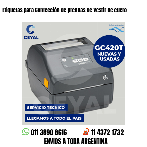 Etiquetas para Confección de prendas de vestir de cuero