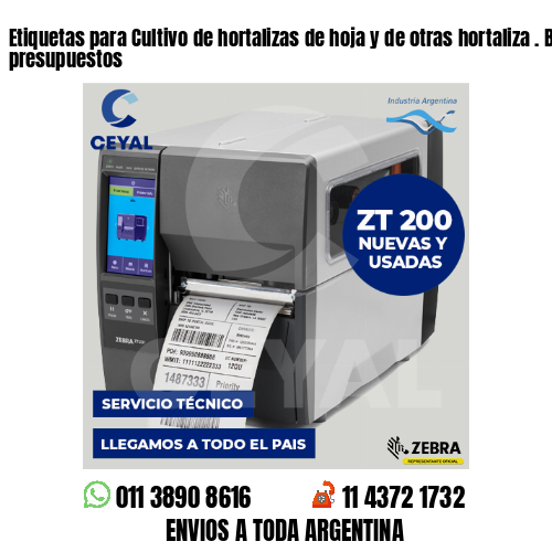 Etiquetas para Cultivo de hortalizas de hoja y de otras hortaliza . Bajos presupuestos