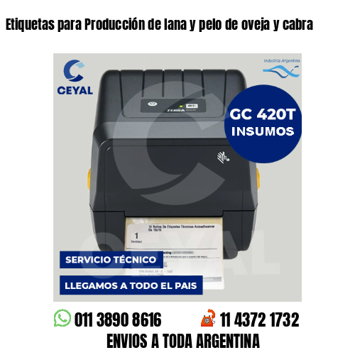Etiquetas para Producción de lana y pelo de oveja y cabra
