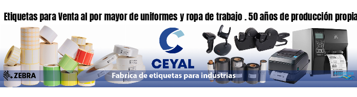 Etiquetas para Venta al por mayor de uniformes y ropa de trabajo . 50 años de producción propia