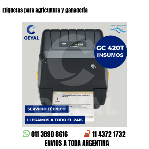 Etiquetas para agricultura y ganadería