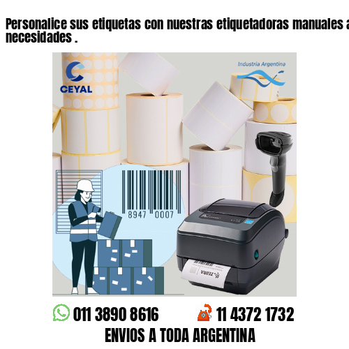 Personalice sus etiquetas con nuestras etiquetadoras manuales ajustables a sus necesidades .