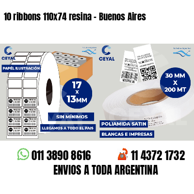 10 ribbons 110x74 resina - Buenos Aires