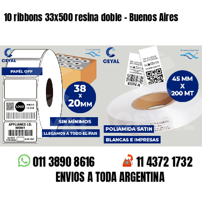 10 ribbons 33x500 resina doble - Buenos Aires