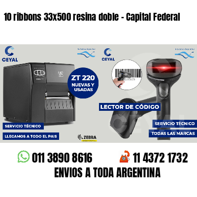 10 ribbons 33x500 resina doble - Capital Federal