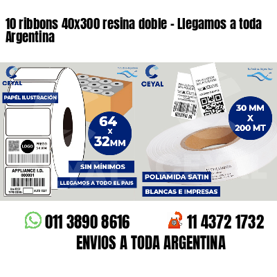 10 ribbons 40x300 resina doble - Llegamos a toda Argentina