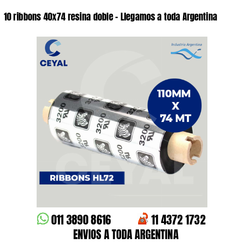 10 ribbons 40×74 resina doble – Llegamos a toda Argentina