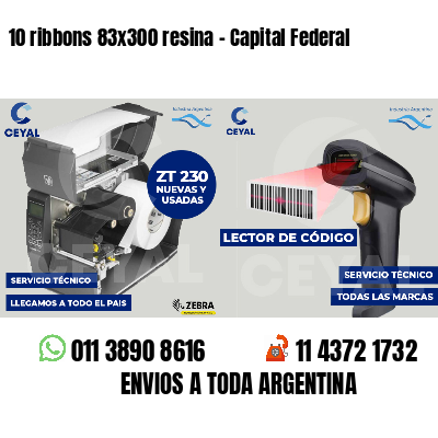 10 ribbons 83x300 resina - Capital Federal