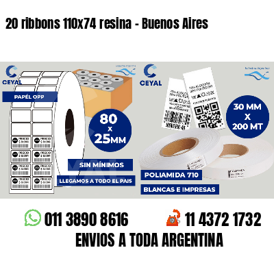 20 ribbons 110x74 resina - Buenos Aires