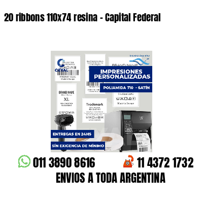 20 ribbons 110x74 resina - Capital Federal