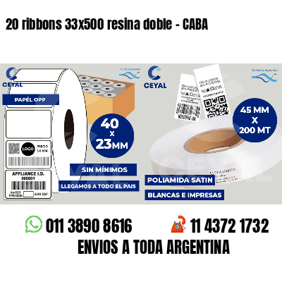 20 ribbons 33x500 resina doble - CABA