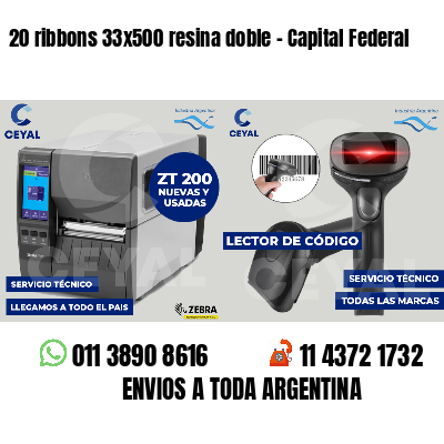 20 ribbons 33x500 resina doble - Capital Federal