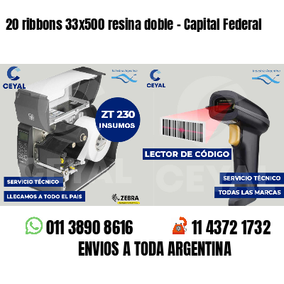 20 ribbons 33x500 resina doble - Capital Federal