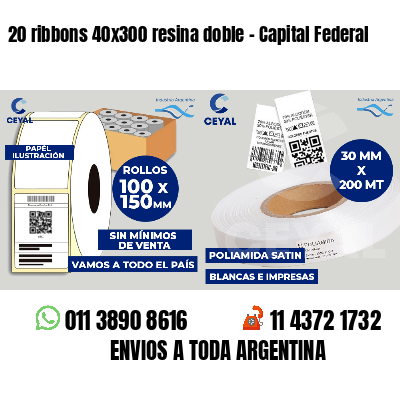 20 ribbons 40x300 resina doble - Capital Federal