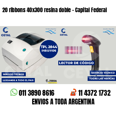 20 ribbons 40x300 resina doble - Capital Federal