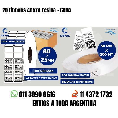 20 ribbons 40x74 resina - CABA