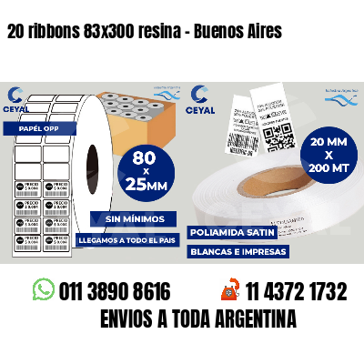 20 ribbons 83x300 resina - Buenos Aires