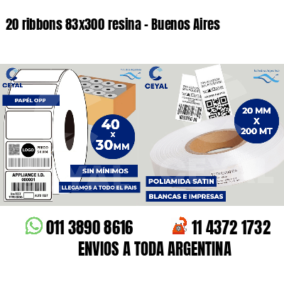 20 ribbons 83x300 resina - Buenos Aires