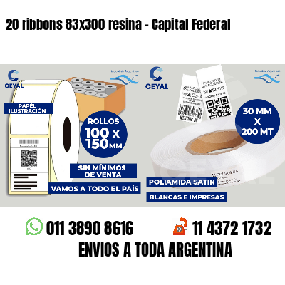 20 ribbons 83x300 resina - Capital Federal