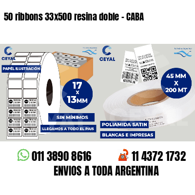 50 ribbons 33x500 resina doble - CABA