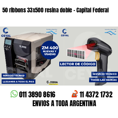 50 ribbons 33x500 resina doble - Capital Federal