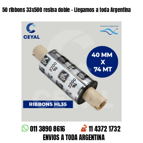 50 ribbons 33×500 resina doble – Llegamos a toda Argentina