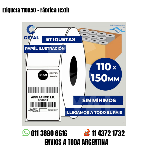 Etiqueta 110X50 – Fábrica textil