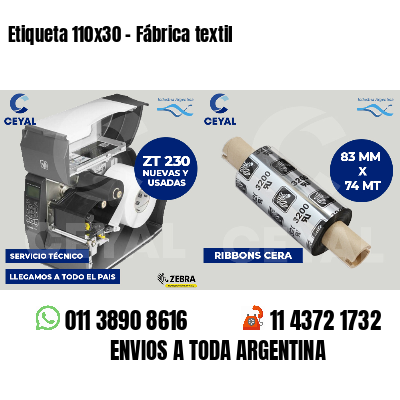 Etiqueta 110x30 - Fábrica textil