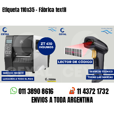 Etiqueta 110x35 - Fábrica textil