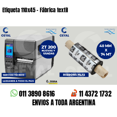 Etiqueta 110x45 - Fábrica textil