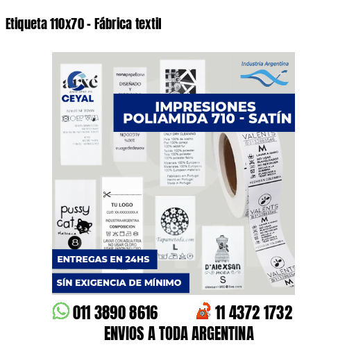 Etiqueta 110x70 - Fábrica textil