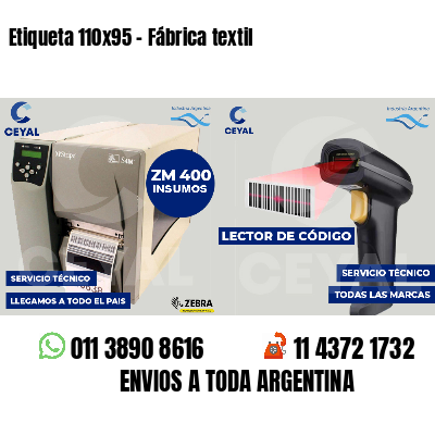 Etiqueta 110x95 - Fábrica textil