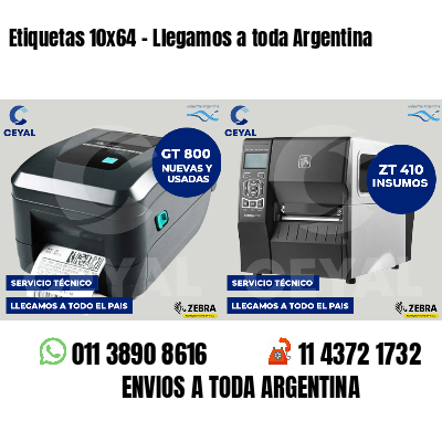 Etiquetas 10x64 - Llegamos a toda Argentina