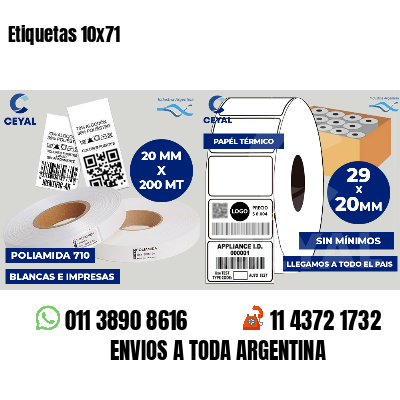 Etiquetas 10x71