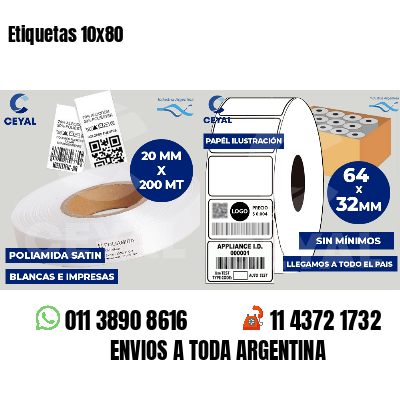 Etiquetas 10x80