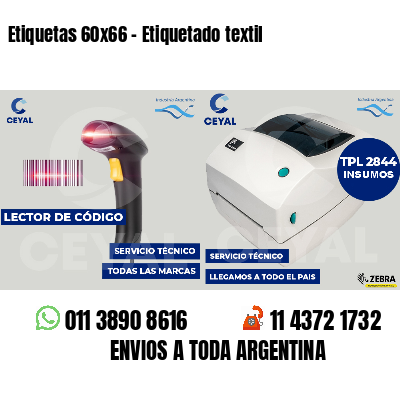 Etiquetas 60x66 - Etiquetado textil