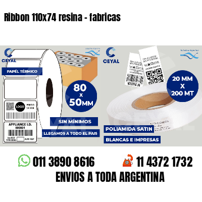 Ribbon 110x74 resina - fabricas