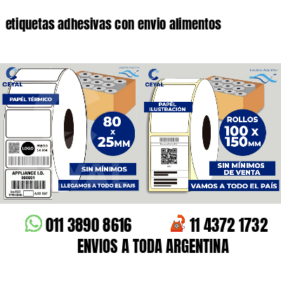 etiquetas adhesivas con envio alimentos