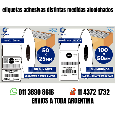 etiquetas adhesivas distintas medidas alcolchados